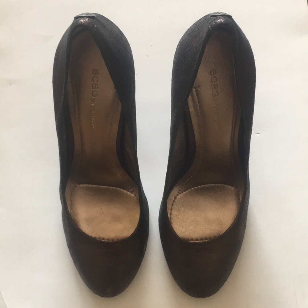 BCBG metallic suede heels. Size 10.